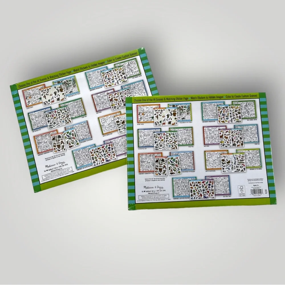 Lot/2 Melissa & Doug Seek & Find Animal Sticker Pad - Picture 2 of 7
